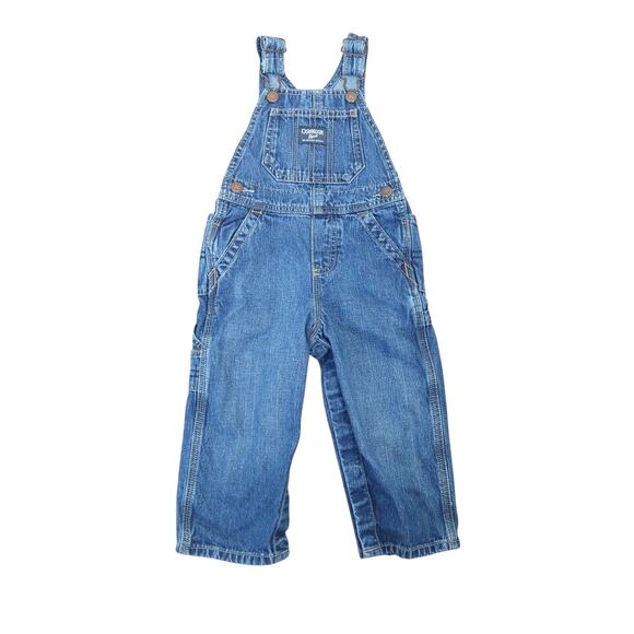 OshKosh B'gosh Blue Denim Overalls Toddler 24 Months - Picture 1 of 4